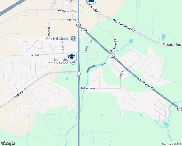 map of restaurants, bars, coffee shops, grocery stores, and more near 103 Southridge Court in Opelika