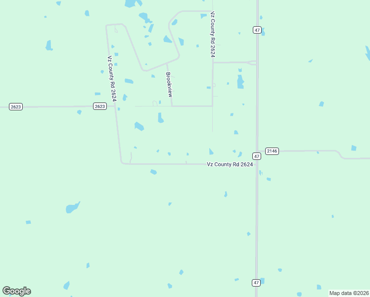 map of restaurants, bars, coffee shops, grocery stores, and more near County Road 2624 in Wills Point