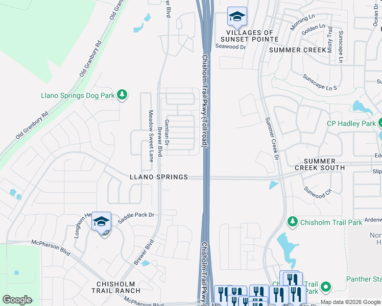 map of restaurants, bars, coffee shops, grocery stores, and more near 5828 Dew Plant Way in Fort Worth