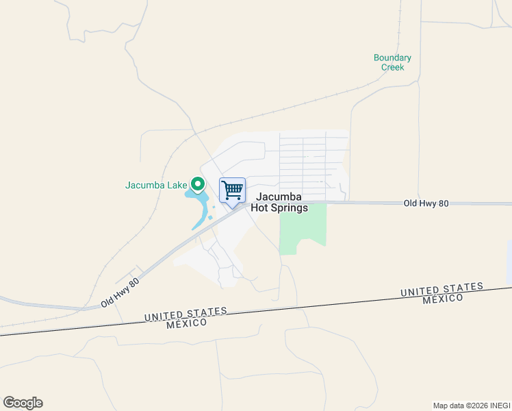 map of restaurants, bars, coffee shops, grocery stores, and more near 44500 Old Highway 80 in Jacumba Hot Springs