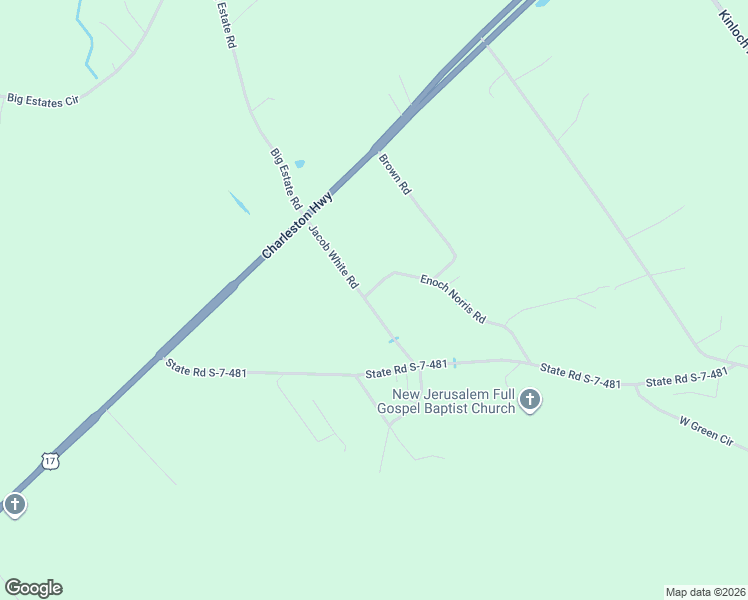 map of restaurants, bars, coffee shops, grocery stores, and more near 2 Enoch Norris Road in Yemassee