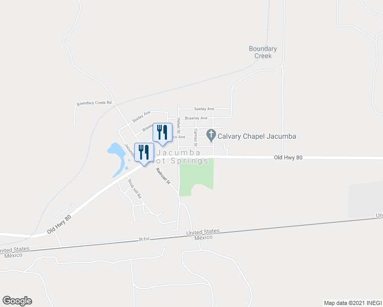 map of restaurants, bars, coffee shops, grocery stores, and more near in Jacumba Hot Springs