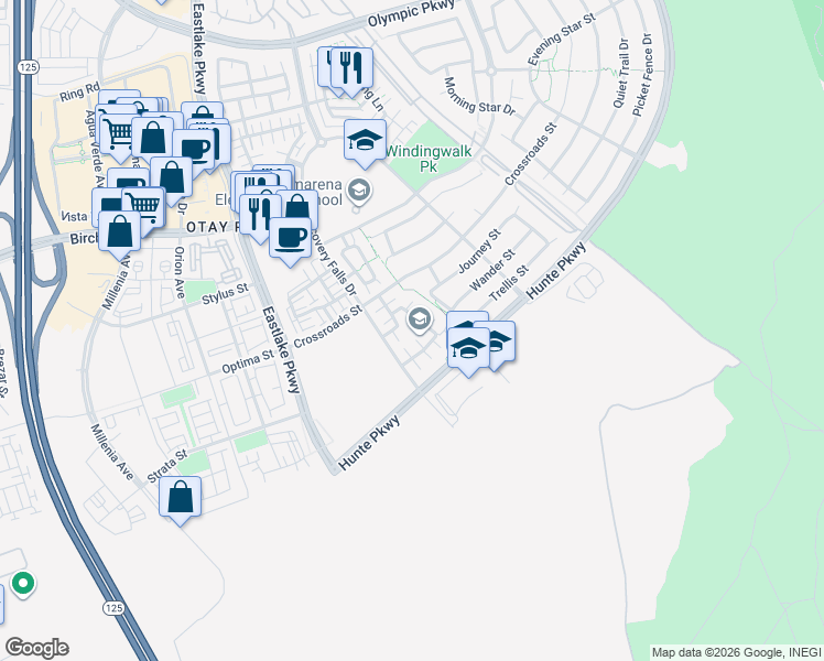map of restaurants, bars, coffee shops, grocery stores, and more near in Chula Vista