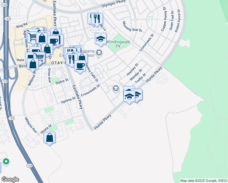 map of restaurants, bars, coffee shops, grocery stores, and more near in Chula Vista