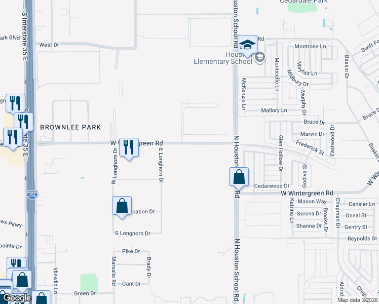 map of restaurants, bars, coffee shops, grocery stores, and more near 2608 W Wintergreen Rd in Lancaster