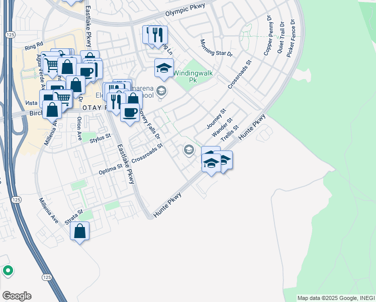 map of restaurants, bars, coffee shops, grocery stores, and more near in Chula Vista