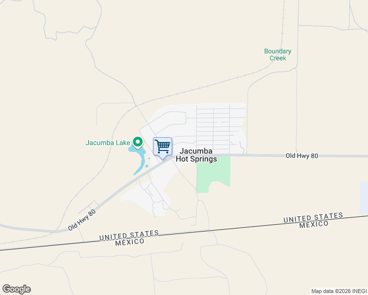 map of restaurants, bars, coffee shops, grocery stores, and more near 44500 Old Highway 80 in Jacumba Hot Springs