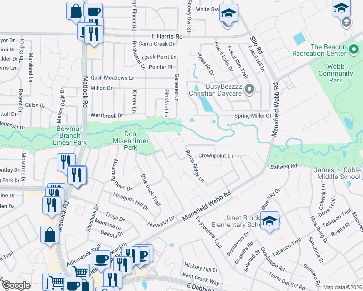 map of restaurants, bars, coffee shops, grocery stores, and more near 502 Rafael Court in Arlington