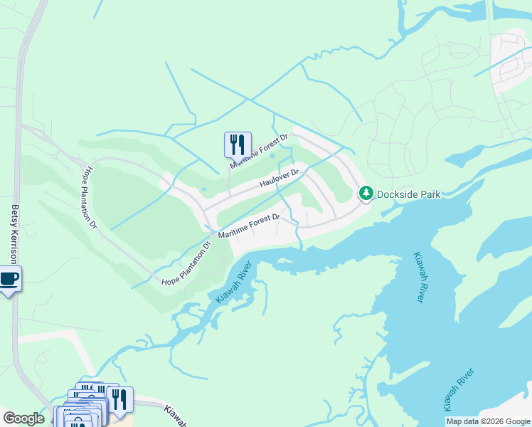 map of restaurants, bars, coffee shops, grocery stores, and more near 3055 Maritime Forest Drive in Johns Island