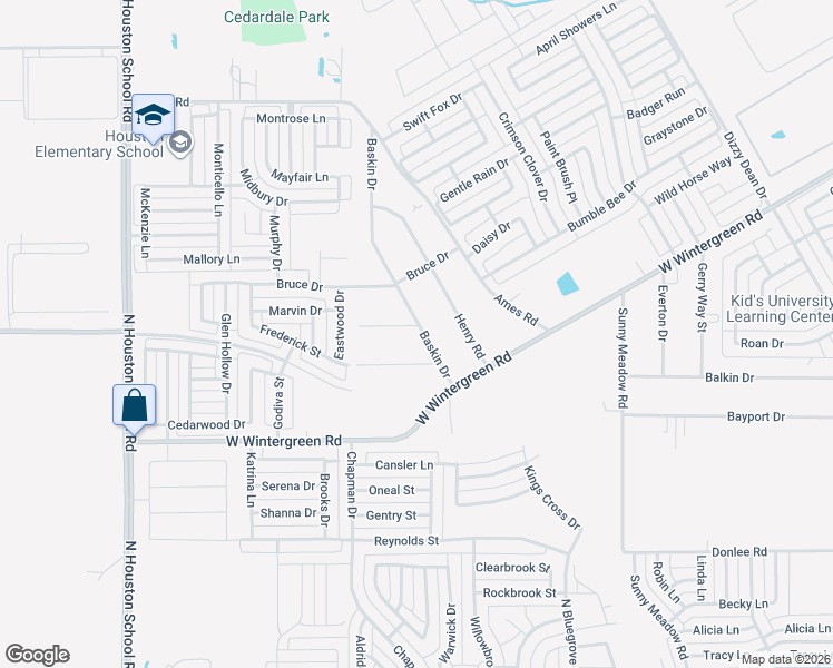 map of restaurants, bars, coffee shops, grocery stores, and more near 2901 Baskin Drive in Lancaster