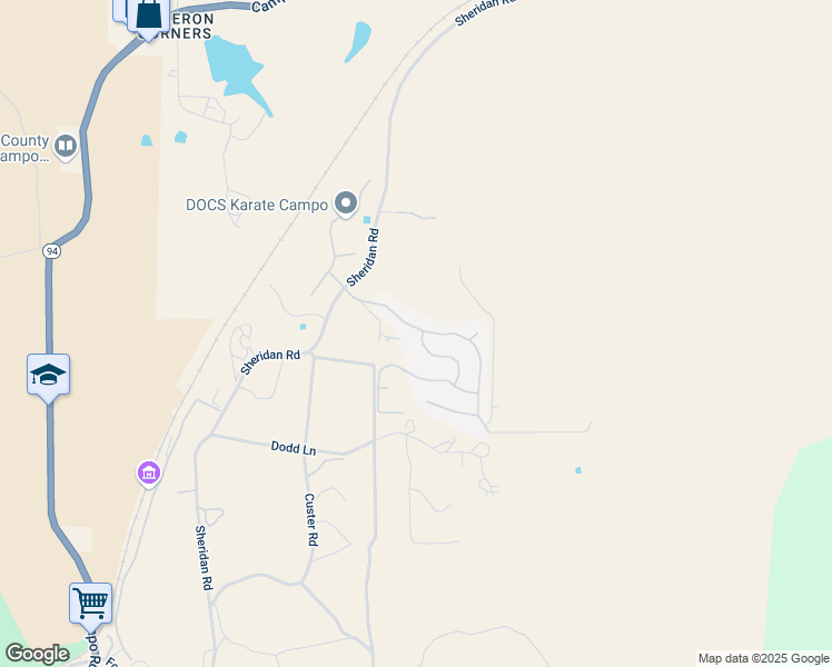 map of restaurants, bars, coffee shops, grocery stores, and more near 32203 Acorn Trail in Campo