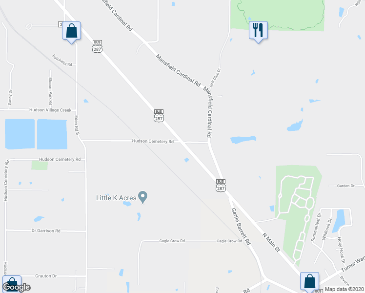 map of restaurants, bars, coffee shops, grocery stores, and more near 7820 Mansfield Hwy in Kennedale