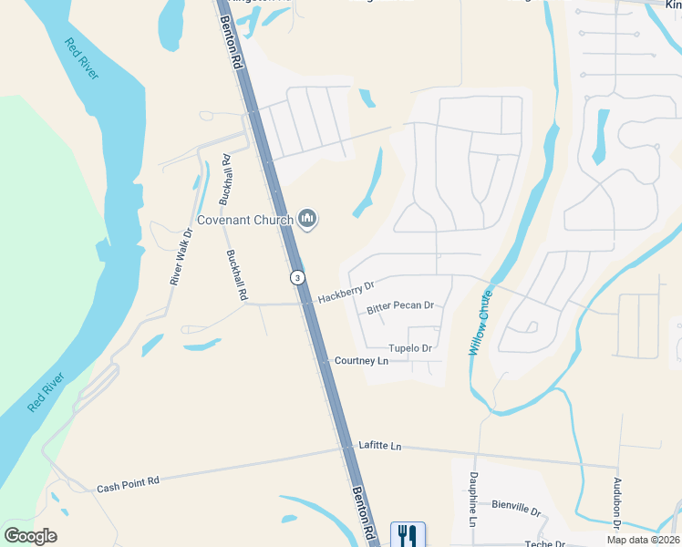 map of restaurants, bars, coffee shops, grocery stores, and more near 506 Chinquipin Drive in Bossier City