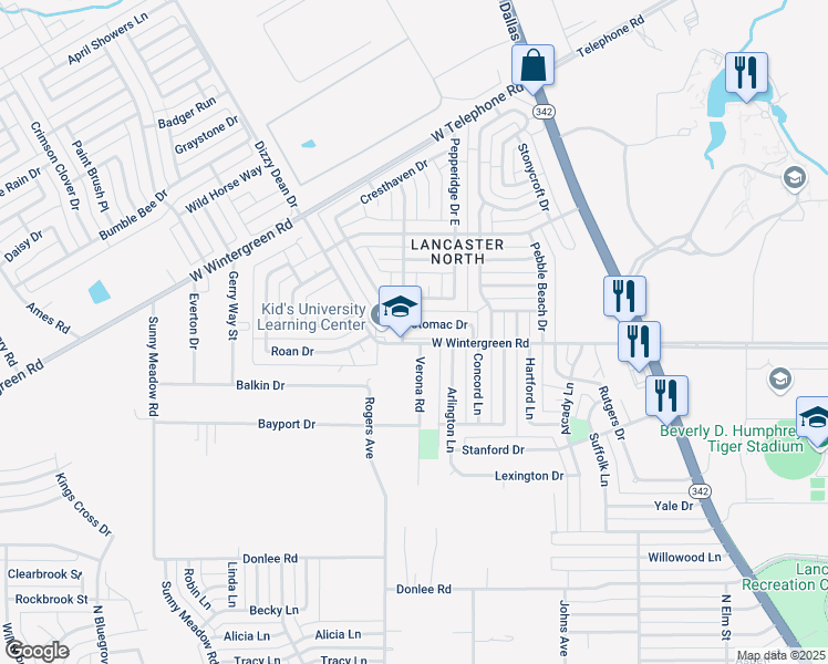 map of restaurants, bars, coffee shops, grocery stores, and more near 940 Potomac Drive in Lancaster