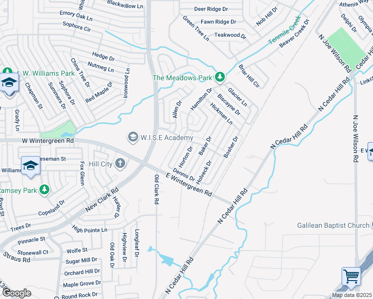 map of restaurants, bars, coffee shops, grocery stores, and more near 1414 Hamilton Drive in Cedar Hill