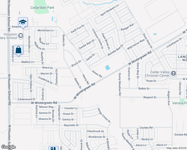 map of restaurants, bars, coffee shops, grocery stores, and more near 2701 Ames Road in Lancaster
