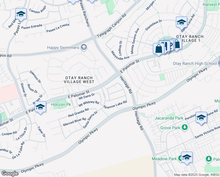 map of restaurants, bars, coffee shops, grocery stores, and more near 1156 Tristan River Road in Chula Vista