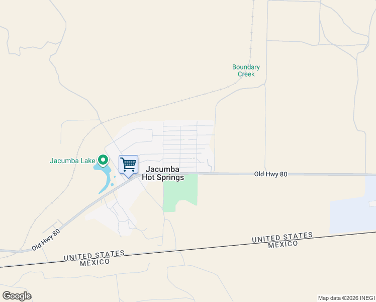 map of restaurants, bars, coffee shops, grocery stores, and more near 44659 Calexico Avenue in Jacumba Hot Springs