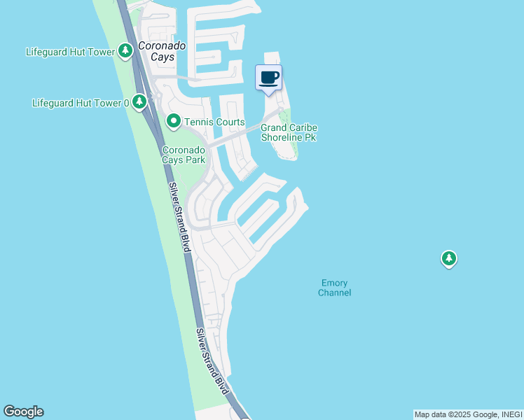 map of restaurants, bars, coffee shops, grocery stores, and more near 12 Buccaneer Way in Coronado