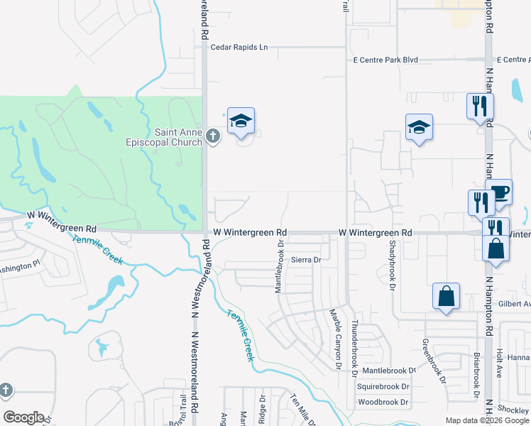 map of restaurants, bars, coffee shops, grocery stores, and more near 533 Shennandoah Drive in DeSoto