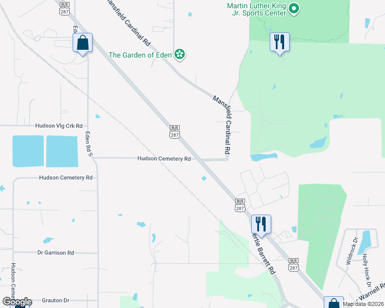 map of restaurants, bars, coffee shops, grocery stores, and more near 7820 Mansfield Highway in Kennedale