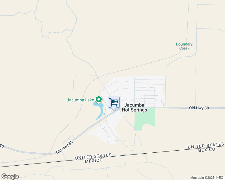 map of restaurants, bars, coffee shops, grocery stores, and more near 44526 Brawley Avenue in Jacumba Hot Springs