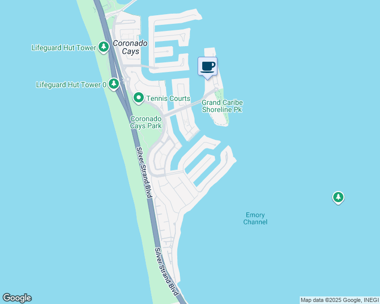 map of restaurants, bars, coffee shops, grocery stores, and more near 39 Blue Anchor Cay Road in Coronado