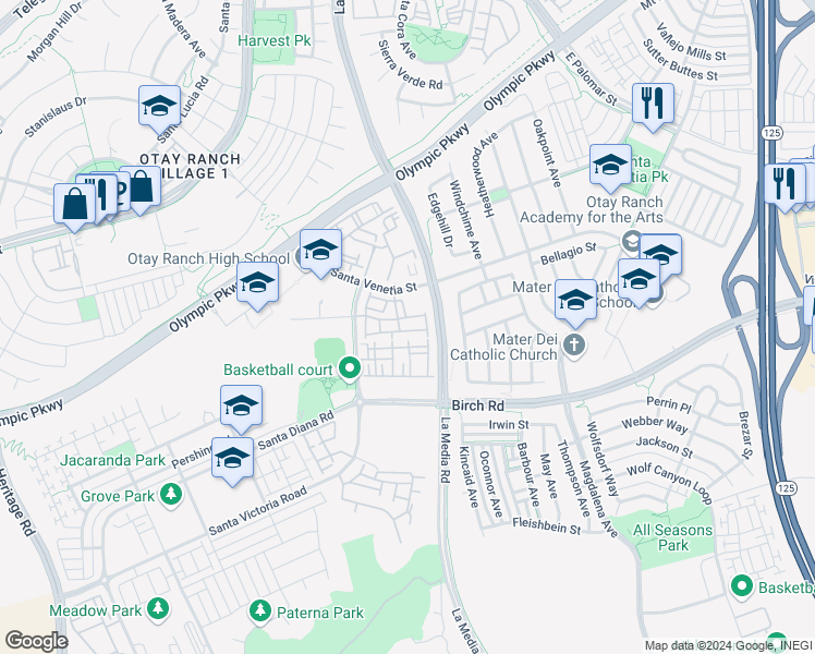 map of restaurants, bars, coffee shops, grocery stores, and more near 1543 Avenida De Avila in Chula Vista