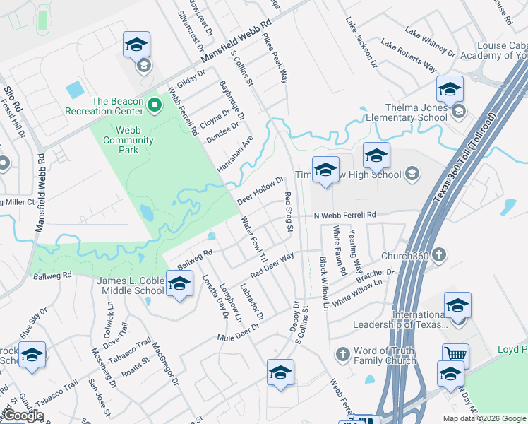 map of restaurants, bars, coffee shops, grocery stores, and more near 1402 Axis Deer Road in Arlington