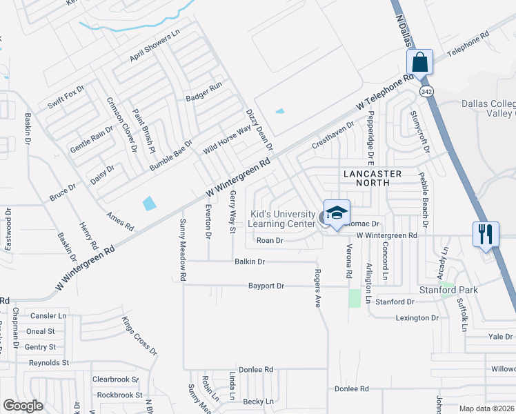 map of restaurants, bars, coffee shops, grocery stores, and more near 1205 Conlin Drive in Lancaster