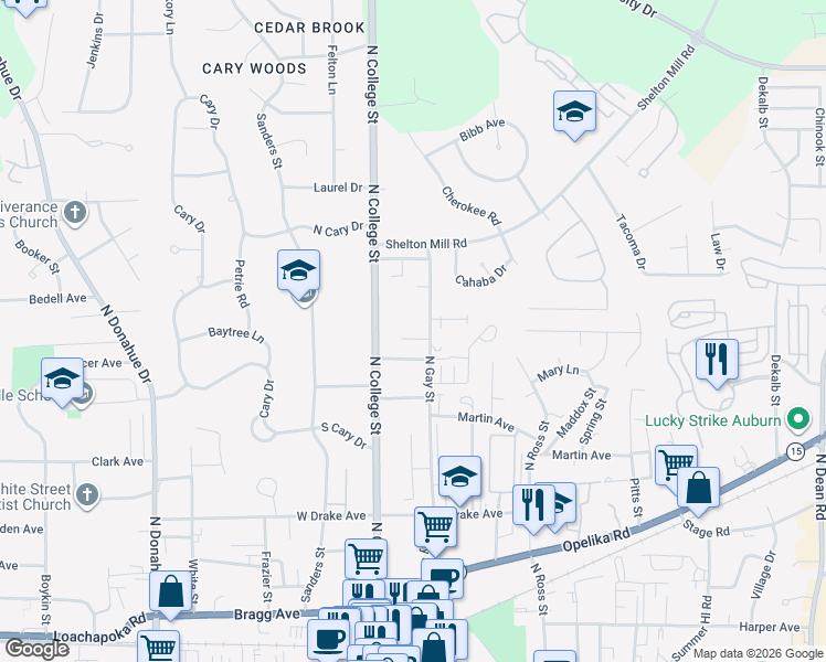 map of restaurants, bars, coffee shops, grocery stores, and more near 133 Halal Court in Auburn