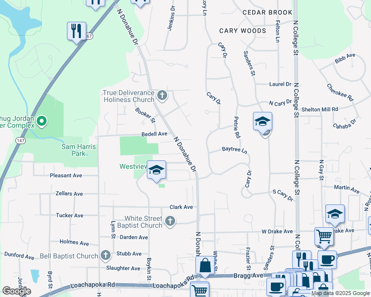 map of restaurants, bars, coffee shops, grocery stores, and more near 503 Hutchinson Court in Auburn