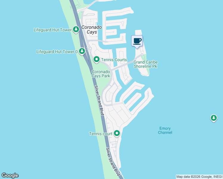 map of restaurants, bars, coffee shops, grocery stores, and more near 65 Trinidad Bend in Coronado