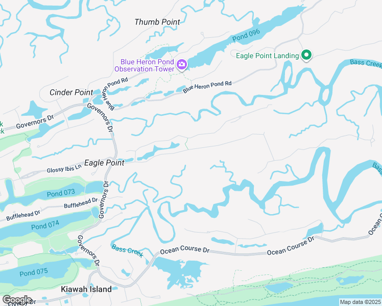 map of restaurants, bars, coffee shops, grocery stores, and more near 18 Falcon Point Road in Kiawah Island