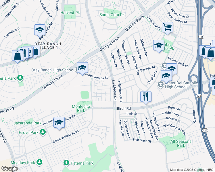 map of restaurants, bars, coffee shops, grocery stores, and more near 1638 Calle Avila in Chula Vista