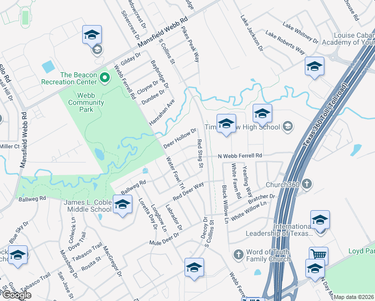 map of restaurants, bars, coffee shops, grocery stores, and more near 1402 Axis Deer Road in Arlington