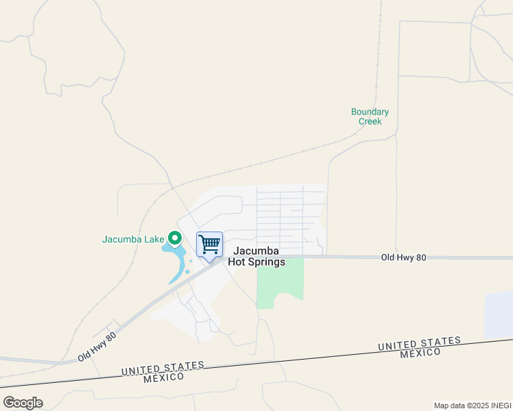 map of restaurants, bars, coffee shops, grocery stores, and more near Brawley Avenue in Jacumba Hot Springs