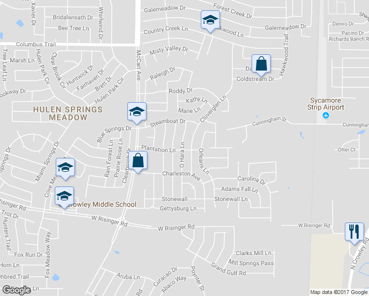 map of restaurants, bars, coffee shops, grocery stores, and more near 8345 Auburn Drive in Fort Worth