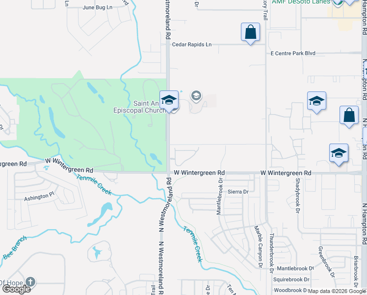 map of restaurants, bars, coffee shops, grocery stores, and more near 762 Village Green Drive in DeSoto