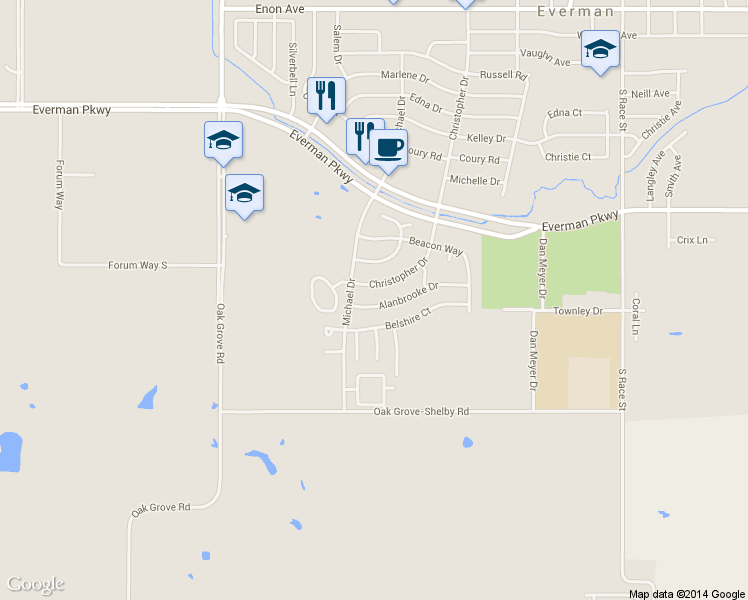 map of restaurants, bars, coffee shops, grocery stores, and more near 1817 Alanbrooke Drive in Fort Worth
