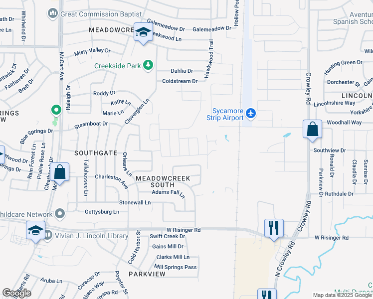 map of restaurants, bars, coffee shops, grocery stores, and more near 8320 White Pine Drive in Fort Worth