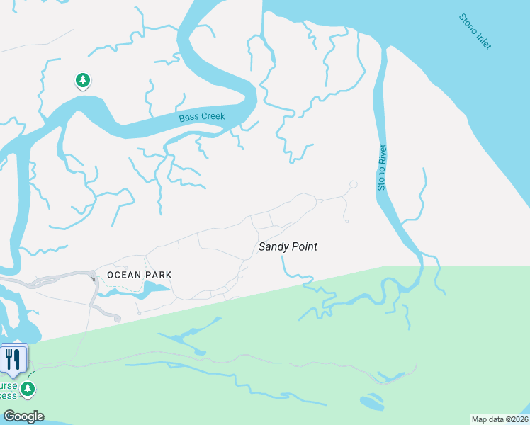 map of restaurants, bars, coffee shops, grocery stores, and more near 195 High Dunes Lane in Kiawah Island