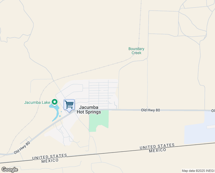 map of restaurants, bars, coffee shops, grocery stores, and more near Brawley Avenue in Jacumba Hot Springs