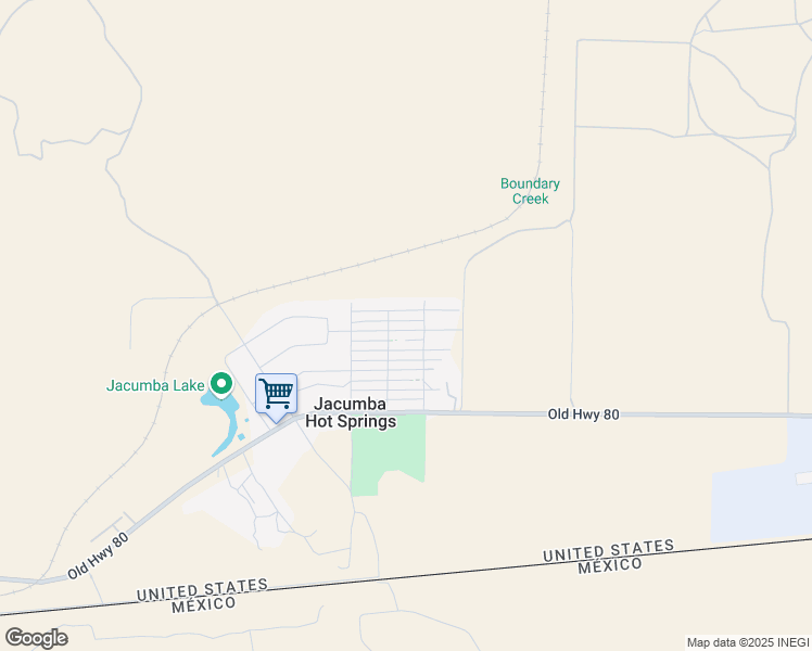 map of restaurants, bars, coffee shops, grocery stores, and more near 44668 Brawley Avenue in Jacumba Hot Springs