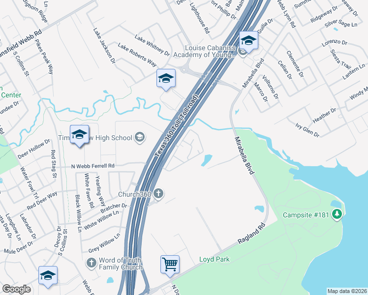 map of restaurants, bars, coffee shops, grocery stores, and more near 6310 South State Highway 360 in Arlington