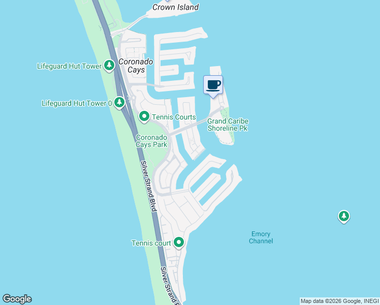 map of restaurants, bars, coffee shops, grocery stores, and more near 30 Kingston Court East in Coronado