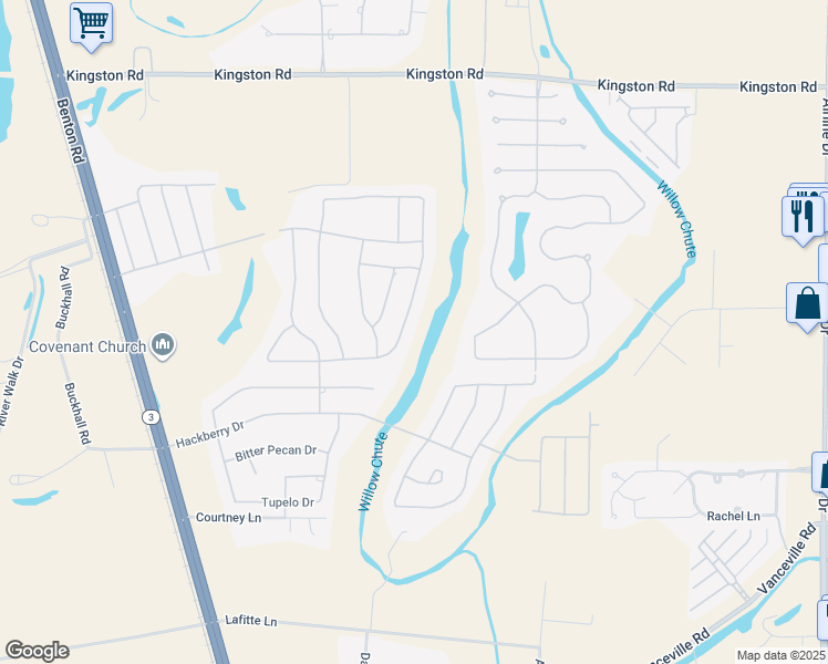 map of restaurants, bars, coffee shops, grocery stores, and more near 949 Maize Street in Bossier City