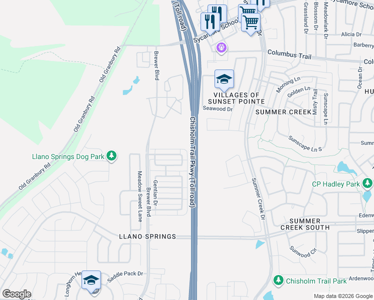 map of restaurants, bars, coffee shops, grocery stores, and more near 5790 Bindweed Street in Fort Worth