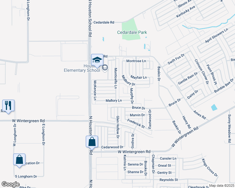 map of restaurants, bars, coffee shops, grocery stores, and more near 2413 Meadowgate Lane in Lancaster
