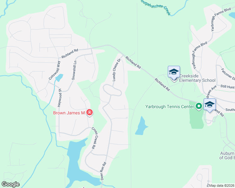 map of restaurants, bars, coffee shops, grocery stores, and more near 2461 Waterstone Circle in Auburn